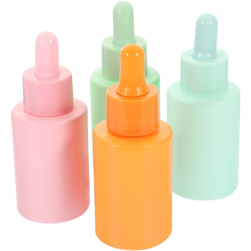 Beavorty 4pcs Dropper Bottles Leakproof Bottles for Aromatherapy Travel-friendly Macaron Design
