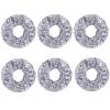 6 Pcs Sparkle Sequin Hair Scrunchie Hair Bobbles Metallic Elastics Ponytail Holders Hair Wrist Ties Bands Cloth Scrunchies for Show Gym Dance Party Club Girl Women (Silver) view 1