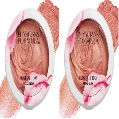 Physicians Formula Ros All Day Highlighter Blush Face Powder, Blush Petal Glow, Shimmering Rose, Dermatologist Tested, Clinicially Tested (Pack of 2)