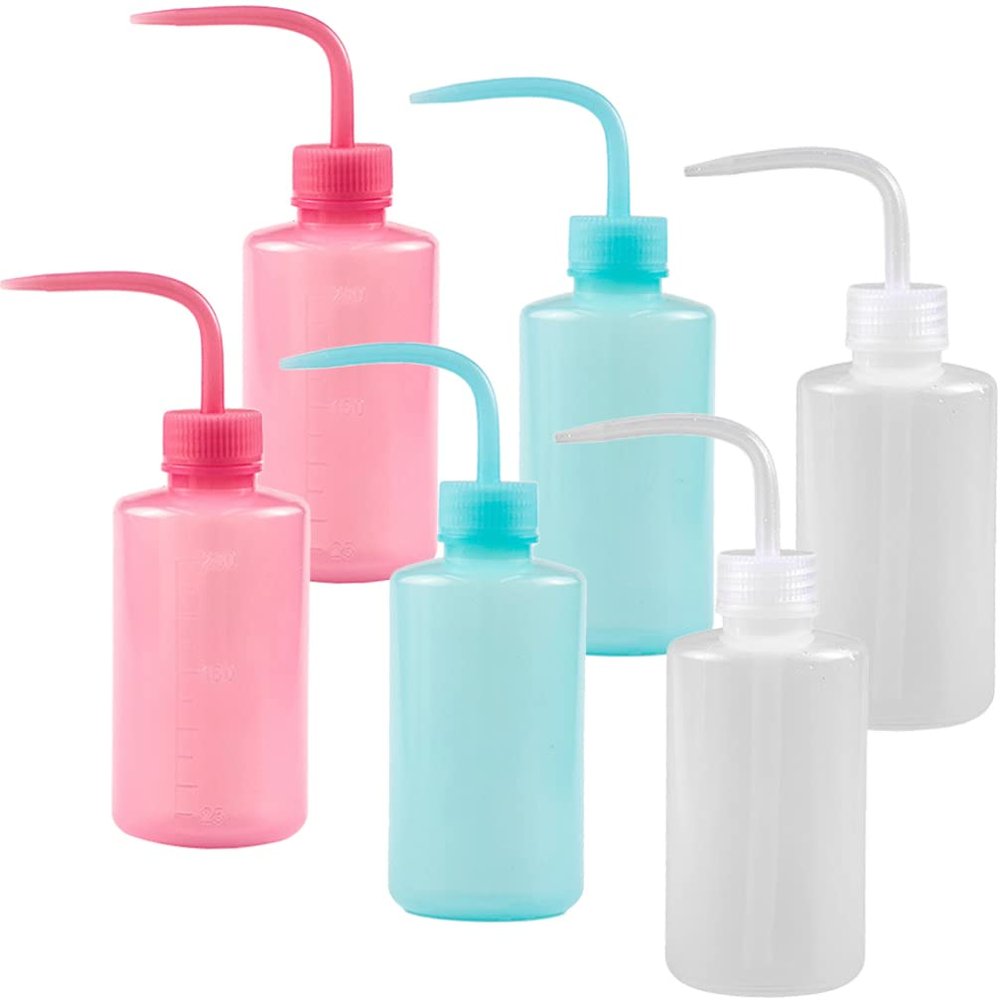 Beavorty 6pcs Eyelash Cleansing Bottle, 250ml, Plastic, Squeeze Bottle, Wash Bottle, Portable, Lightweight, Safe, Durable, Precise