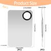 2 Sets Foundation Palette Makeup Mixing Palette Stainless Steel Cosmetic Mixing Palette with Spatula Makeup Artist Tool for Mixing Foundation Eye Shadow Eyelash Nail Art (4.52 x 2.99 inch) view 2