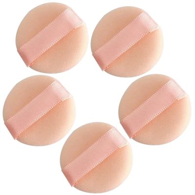 FOMIYES Girl Makeup 5pcs Mini Powder Puff Set Soft Fluffy for Face Powder Easy to Clean Carry