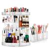 360 Rotating Makeup Organizer for Vanity + Makeup Brush Holder,Perfume Organizer with 6 DIY Adjustable Layer,Large Capacity Skincare Organizers,Lazy Susan Make up Organizer for Bedroom Dresser,Clear view 1