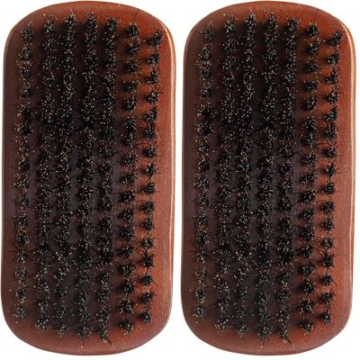 Diane medium firmness reinforced boar bristle, curved military style wave mens hair brush, d8175 (Pack of 2)