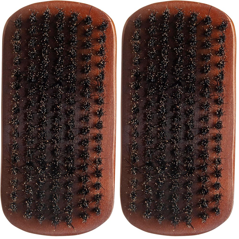 Diane medium firmness reinforced boar bristle, curved military style wave mens hair brush, d8175 (Pack of 2)