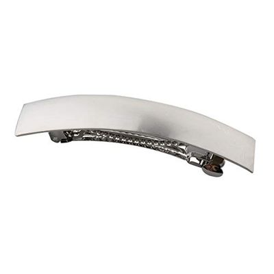 Jojomis Women Vintage Brushed Metal Rectangle Hair Clip Barrette Hair Accessory - Silver