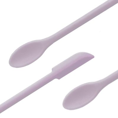 JIATAY Spatula, Silicone Spatula Set (3 Pcs) Cosmetic Makeup Spatula for Mini Bottles Foundation Cream, Double-Headed Jar Spatula (Small & Middle & Large, Dull Purple)