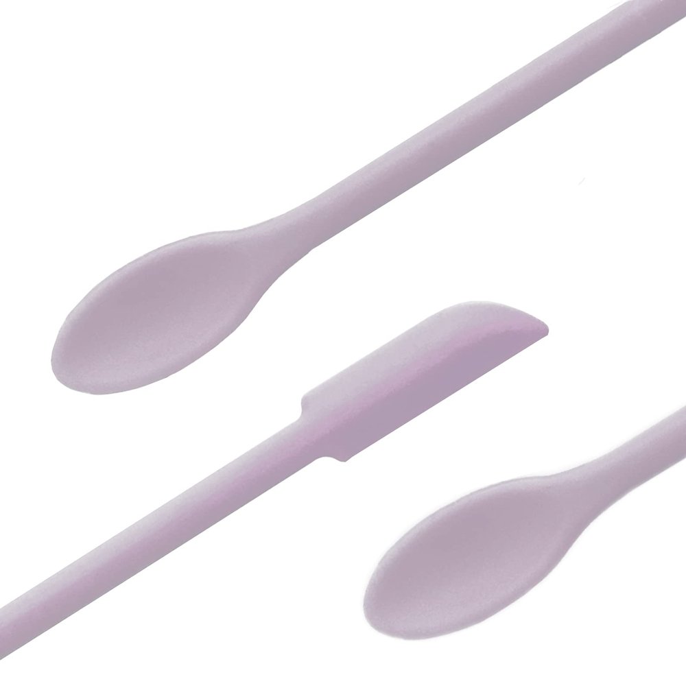 JIATAY Spatula, Silicone Spatula Set (3 Pcs) Cosmetic Makeup Spatula for Mini Bottles Foundation Cream, Double-Headed Jar Spatula (Small & Middle & Large, Dull Purple)