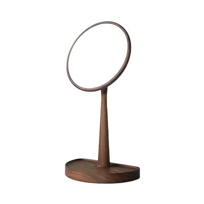 SUNESA Makeup Mirror (Black Walnut) Desktop Makeup Mirror Desktop Makeup Mirror Countertop HD Makeup Mirror Bedroom Desktop Beauty Mirror Makeup Mirror (Color : Brass)