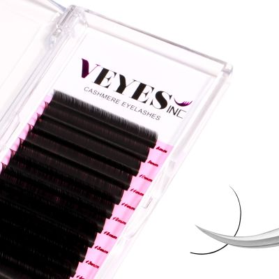 VEYES INC Cashmere Volume Lash Extensions C CC D DD LD L B J M Curl 0.03-0.20 thickness 5-25mm, Super Matte Black Individual Eyelashes Tray, Professional Supplies for Lash Techs (0.05 C 8-16mm)