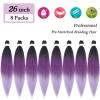 1B Purple Ombre Braiding Hair Pre Stretched Prestretched Braiding Hair Ombre Hair for Braiding 26 inch 8 Packs Itch Free Synthetic Long Crochet Twist Box Braids Yaki Texture Braiding Hair Extensions view 3