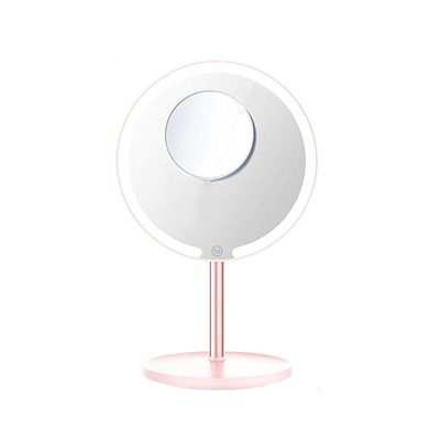 SUNESA Makeup Mirror LED Makeup Mirror Desktop with Lamp Fill Light Beauty Mirror Desktop Dressing Folding Lamp to Illuminate The Bedroom Portable Mirror Makeup Mirror (Color : Brass)