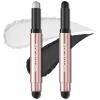 FOCALLURE 2PCS No Crease Eyeshadow Stick,Shimmer and Matte Cream Eyeshadow Pencil Crayon,Long Lasting Waterproof Eye Brightener Stick With Blending Brush,Glistening Midnight view 1