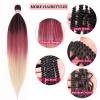 1B Burgundy Blonde Ombre Braiding Hair Pre Stretched 26 inch 3 Packs Pre Stretched Braiding Hair Ombre Synthetic Hair for Braiding Itch Free Crochet Box Braids Yaki Micro Braiding Hair Extensions view 4
