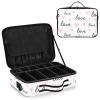 susiyo Professional Makeup Bag Large Capacity Portable Artist Storage Bag Multiple Adjustable Organizer Cosmetic Case for Travel Women Ladies Girls, Pink Heart Love view 2