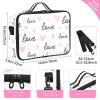 susiyo Professional Makeup Bag Large Capacity Portable Artist Storage Bag Multiple Adjustable Organizer Cosmetic Case for Travel Women Ladies Girls, Pink Heart Love view 3