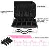 susiyo Professional Makeup Bag Large Capacity Portable Artist Storage Bag Multiple Adjustable Organizer Cosmetic Case for Travel Women Ladies Girls, Pink Heart Love view 4