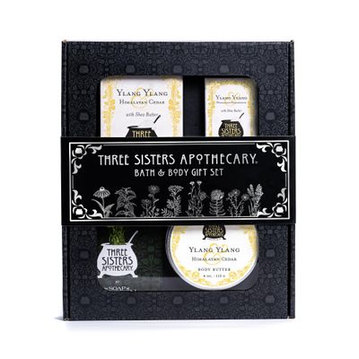 Three Sisters Bath & Body Boxed Gift Set (Ylang Ylang and Cedar)