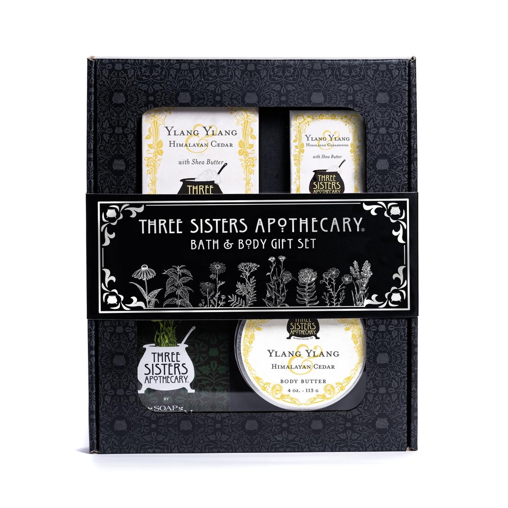 Three Sisters Bath & Body Boxed Gift Set (Ylang Ylang and Cedar)