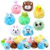 16 Pcs Kids Bath Loofahs Bulk Animal Cartoon Bath Sponge Cute Pouf Mesh Body Loofah Colorful Exfoliating Scrubber Shower Ball for Kids Toddler Boys Girls Adults view 1