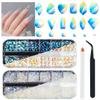 qiipii Aurora Crystal Clear Moonlight Rhinestones - Flatback Round Beads K9 Glass Gems Stones Nail Charms for DIY Crafts view 1