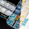 qiipii Aurora Crystal Clear Moonlight Rhinestones - Flatback Round Beads K9 Glass Gems Stones Nail Charms for DIY Crafts view 4