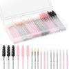 270 PCS Crystal Disposable Makeup Applicators Kit, Makeup Artist Must Haves Tools 100 Mascara Wands 100 Lipstick Applicators 70 Eyeliner Brushes with Organizer Box Christmas Gifts for Women view 1