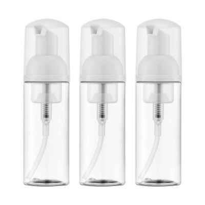 2oz Foam Pump Bottle (3PCS) Empty Travel Foaming Dispenser for Hand Soap, Lash Cleanser, Shampoo (60ml, Clear