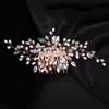 Teyglen Crystal Bridal Hair Comb Wedding Pearls Rhinestones Hair Pieces for Bride Bridal Gold Silver Side Hair Comb Rhinestone Headpieces Hair Accessories for Women Girls (Rose Gold) view 1