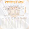 Geosar 9 Pcs Wedding Hair Accessories Pearl Hair Pins Women Vintage Hairs Piece Bridal Accessories for Bride Bridesmaids(Gold,Elegant Style) view 3