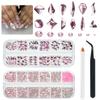 qiipii 3080Pcs Pink Rhinestones Nail Crystals 120 Multi Shapes Flatback Light Pink Gems Round Beads K9 Glass Stones Diamonds jewels Nail Art Supplies Nail Charms for Nails Faces Eyes Makeup Crafts DIY view 1