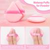 Thrilez 20pcs Triangle Powder Puff, Loose Powder Puffs Makeup Puff for Face Powder, Setting Powder Puff for Make Up, Face Puff Pads for Press Powder, Sponge Powder Applicator for Face and Eye (Pink) view 2