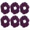 Shiny Mesh Hair Scrunchies Skin Friendly Gauze Scrunchie Hair Bobbles Elastics Ponytail Holders Hair Wrist Ties Bands Scrunchies for Show Gym Dance Party Cosplay for Girl,6 Pcs (Purple) view 2