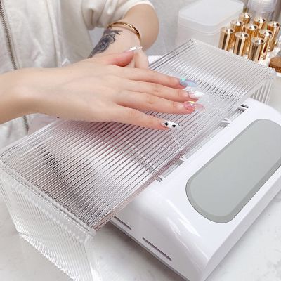 QQXX Acrylic Clear Nail Arm Rest, Nail Salon Manicure Table Arm Wrist Cushion Nail Art Stand for Nail Tech Clients, Professional Hand Pillow Manicure Tool for Nail Tech Use(30x7x12cm(12x3x5), Stripe)