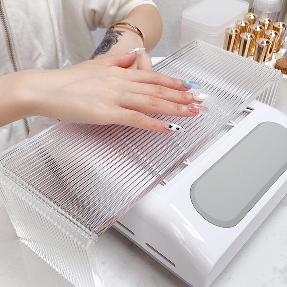 QQXX Acrylic Clear Nail Arm Rest, Nail Salon Manicure Table Arm Wrist Cushion Nail Art Stand for Nail Tech Clients, Professional Hand Pillow Manicure Tool for Nail Tech Use(30x7x12cm(12x3x5), Stripe)
