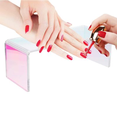 Acrylic Clear Nail Arm Rest, Nail Salon Manicure Table Arm Wrist Cushion Nail Art Stand for Nail Tech Clients, Professional Hand Pillow Manicure Tool for Nail Tech Use(30x11x12cm(12x4x5"), Colour)