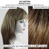 Jazz Double Monofilament Top Color 10/26TTS4 Shaded Fortune Cookie - Jon Renau Wigs 5" Short Synthetic Sides Flipped-Out Nape Playful Shag Hand Knotted Straight Open Weft Bundle MaxWigs Booklet, Comb view 2
