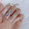 ZYBUXY 24pcs Luxury Lady Nude Press on Nails Super Long Coffin Rectangl Acrylic Salon Fake Nails Ballet Glossy for women and Girl False Nails view 2