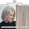 Jazz Double Monofilament Top Color 39/51/60 Mist - Jon Renau Wigs 5" Short Synthetic Ultra-Lightweight Sides Flipped-Out Nape Playful Shag Hand Knotted Straight Open Weft Bundle MaxWigs Booklet, Comb view 2