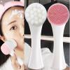 2 In 1 Silicone Face Brush for Women, Portable Manual Face Brush with Soft Bristles, Double-sided Ma-ssage Brush for Deep Clean Cosmetic Residue, Gift for Girl Friends (Pink) view 1