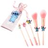 Disney Stitch Makeup Brush Set for Women Fluffy Makeup Headband Eyeshadow Brushes Travel Case Stitch Gifts (Pink) view 1