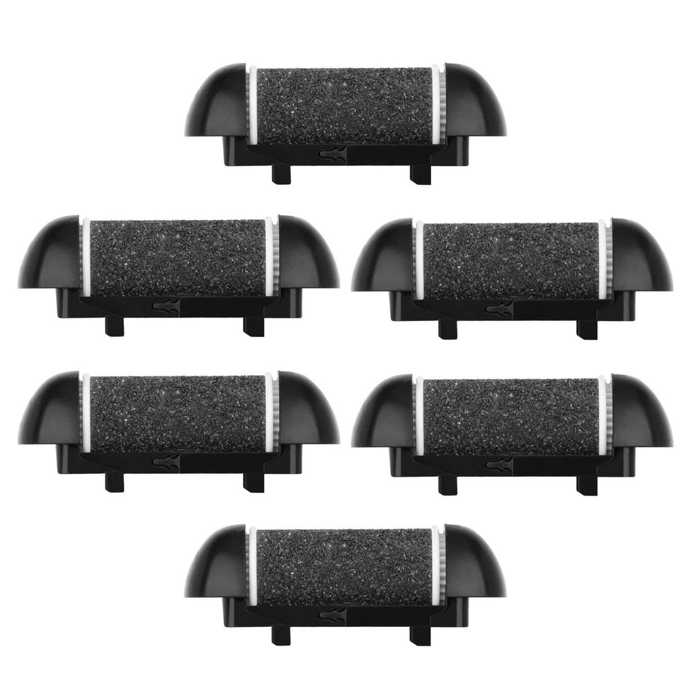6pcs Same Coarse Replacement Roller Heads for Electric Foot Files Callus Remover Pedicure Kit Pedicure Tools Refill Rollers for Dead Skin and Cracked Heels (6pcs Medium Coarse)