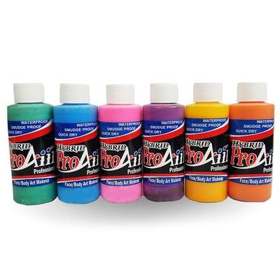 ProAiir Face and Body Painting Makeup - 6 Tropical Colors - 1 oz (30ml)