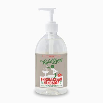 Rebel Green Liquid Hand Soap - Natural Hand Soap Pump Bottles - Bathroom & Kitchen Hand Soap - Hand Wash with Chai Tea Scent - (16.9 oz Bottles, 4 Pack)