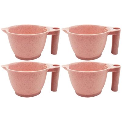 minkissy 4 Pcs Hair Dye Mixing Bowls with Ergonomic Handles Pp Color Bowls for Hair Dye Accessories Suitable for Salon and Home Coloring Tools