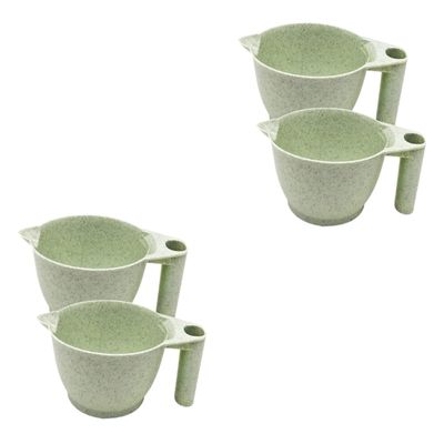 minkissy Hair Dye Mixing Bowls Set of 4 with Ergonomic Handle 6.69X3.54X6.29In Portable Color Bowls for Hair Salon and Diy Coloring