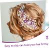 BIUDECO 3pcs Bridal Flower Hair Comb Rose Design Elegant Floral Headpiece for Weddings Bridesmaids Proms and Special Occasions and Charming Hair Accessory view 4