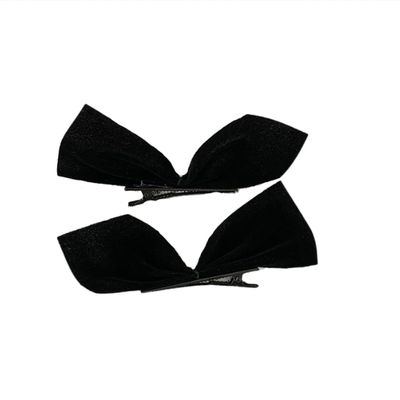 LRGKMCWTOB 1 Pair of Role-playing Gifts Bow Hairpin Side Hair Clips Bow Satin Ribbon Hair Clips for Women Girls Women's Hair Accessories Satin Silk Smooth Bow Hairpin Headdress (Black)