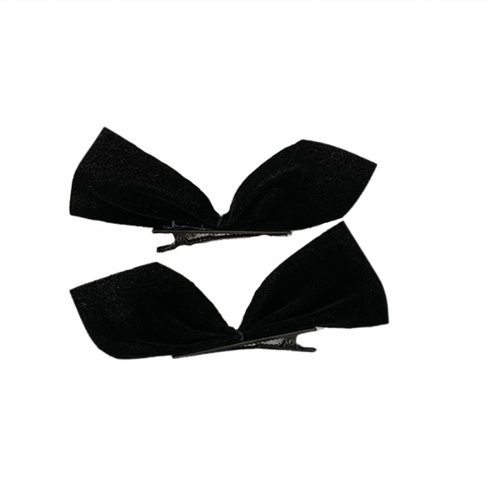 LRGKMCWTOB 1 Pair of Role-playing Gifts Bow Hairpin Side Hair Clips Bow Satin Ribbon Hair Clips for Women Girls Women's Hair Accessories Satin Silk Smooth Bow Hairpin Headdress (Black)