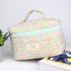 PINKCONA Cosmetic Bags for Women, Cute Floral Makeup Bag, Organizer Storage Make Up Bag, Travel Toiletry Bags, Handbags Purses (Grid/Big) view 3